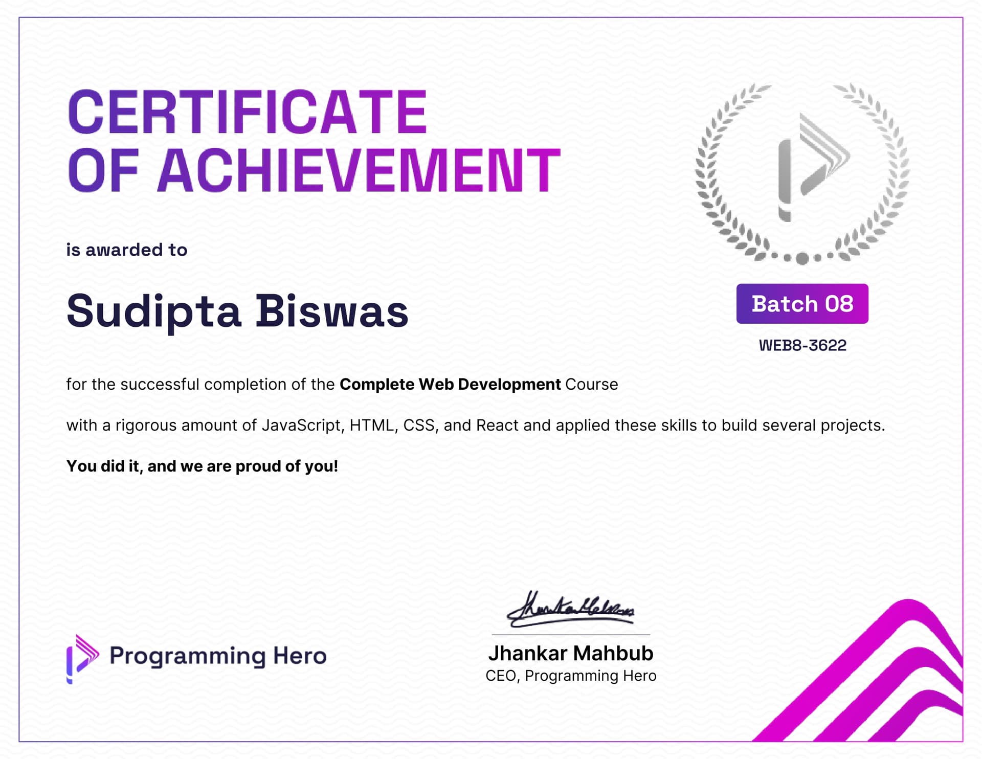 Certificate